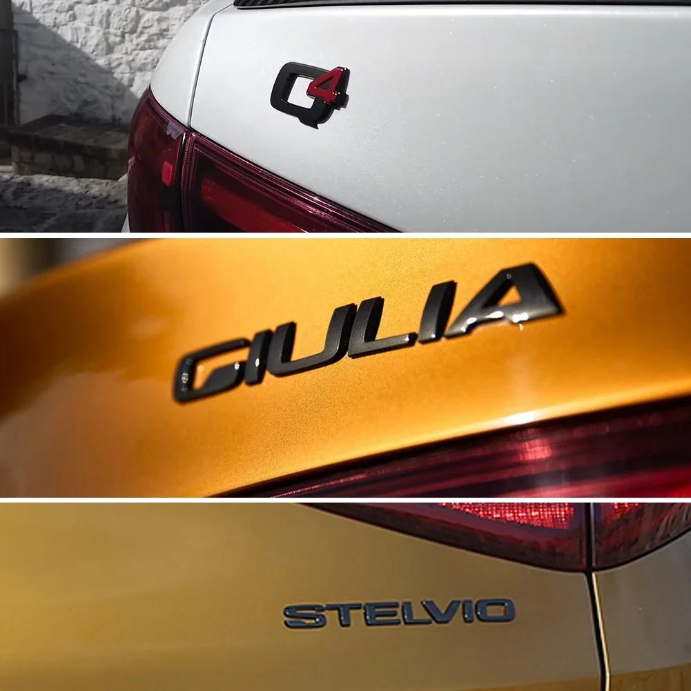 Черный Q4 GIULIA STELVIO буквенная эмблема автомобиля наклейки для Alfa Romeo Giulia Stelvio аксессуары для внешнего украшения