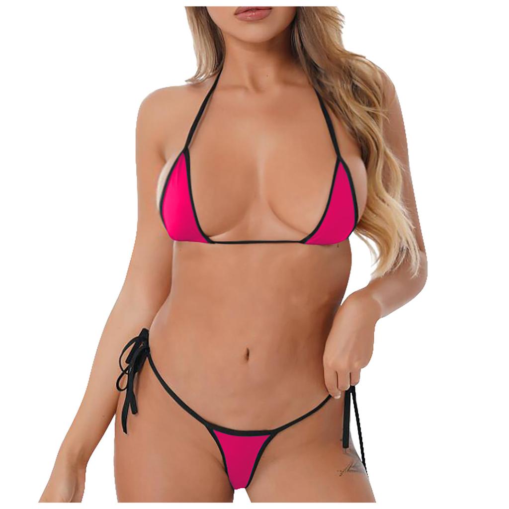 Женское сексуальное бикини с разрезом, эротическое нижнее белье (Без накладок для груди)