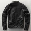 Bomikeronny Мотоциклетные куртки из 100% натуральной телячьей кожи Мужская кожаная куртка Толстая мотокуртка Зимняя куртка с рукавами 62-68 см Байкерское пальто