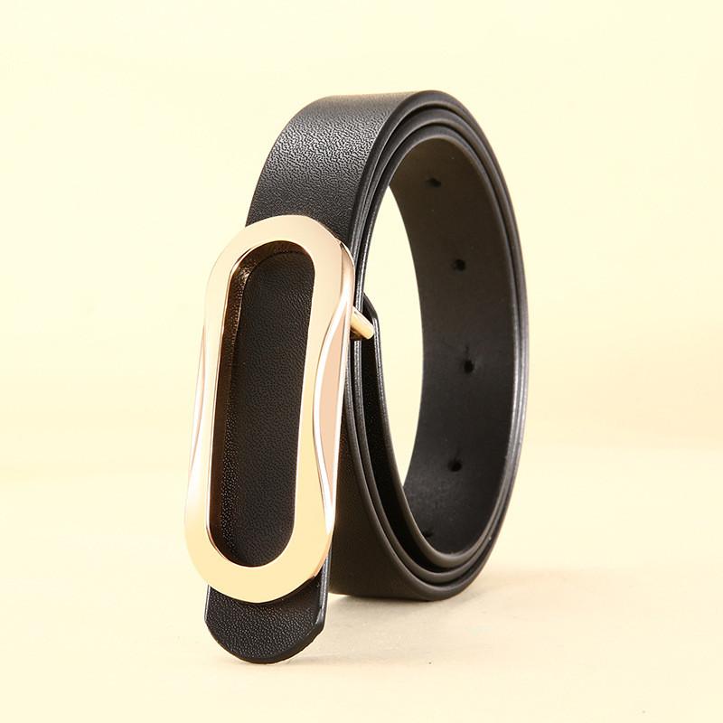 Classic Leather Belt For Women With Smooth Buckle And Casual Style For Office And Daily Wear