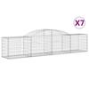 VidaXL Paniers à gabions arqués 7 pcs 300x50x60/80 cm fer galvanisé, gabion, cage de gabion, panier de mur de gabion, mur de 3146670