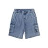 Li Ning X Disney Muppets Collection Logo Print Washed Denim Shorts Men Shorts Blue AJSR007-1