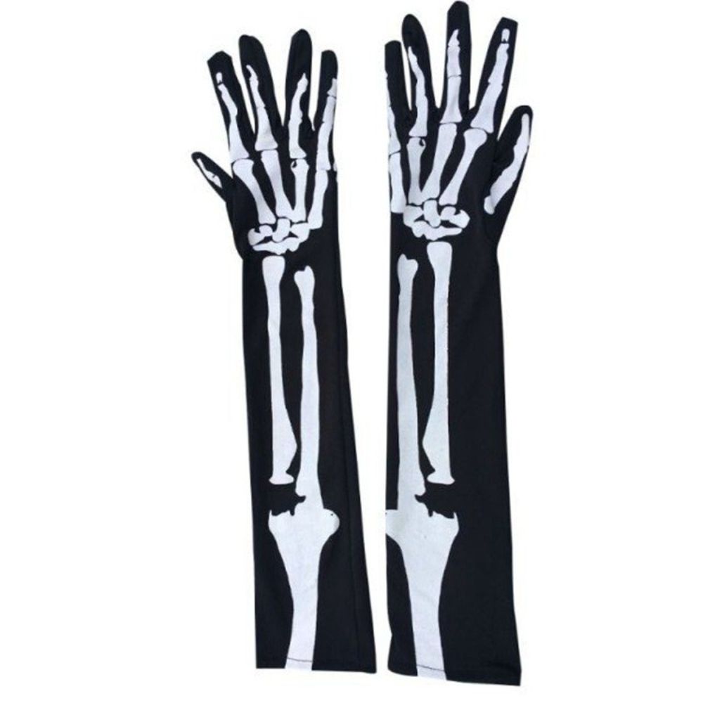 Props Cosplay Accessories White Skeleton Gloves Women Men Gloves Ghost Bone Mittens Halloween Party