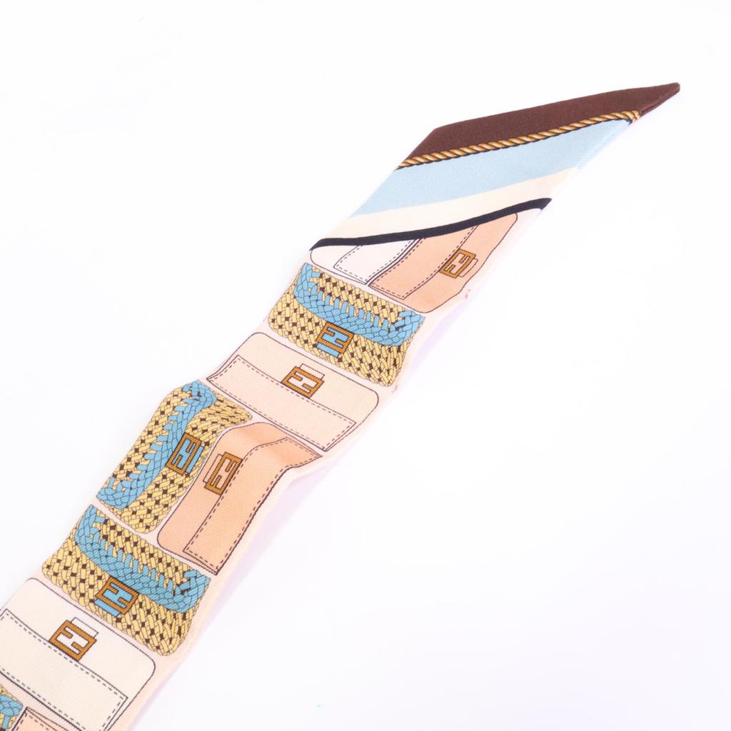 Fendi [Excellent Condition] FXT011ADFNF0TY2 Wrappy Silk Bandeau Scarf Light blueUsed