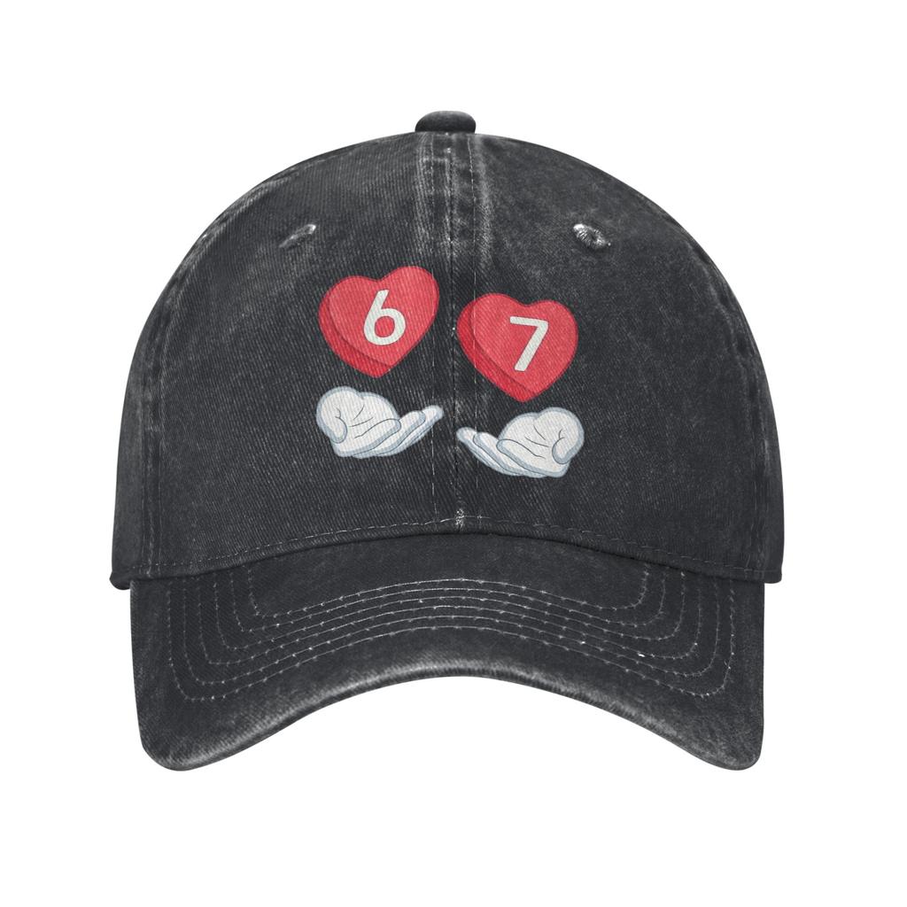 Valentines Day 67 Meme six Seven Heart Casual Baseball Cap For Men Adult Summer Running Hippie Trucker Hat Baseball Caps