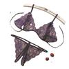 Sexy Underwear Women's Open Three-point Sexy Lace Transparent Open Panties Bra Strap Backless Temptation