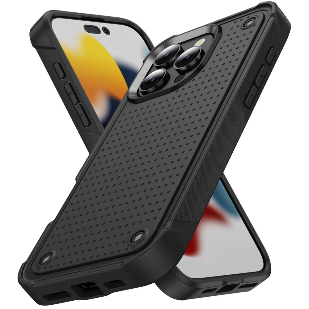 Бронированный чехол для телефона военного класса для iPhone 16 15 14 Plus 13 12 11 Pro Max XR XS Max Ударопрочный чехол-бампер