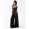 Solid Color Suspender Wide Leg Jumpsuit Solid Sling Wide Leg Jumpsuit