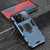 KEYSION Shockproof Armor Case for Xiaomi POCO X6 Pro Soft Silicone+PC Metal Ring Stand Phone Back Cover for POCO X5 Pro 5G