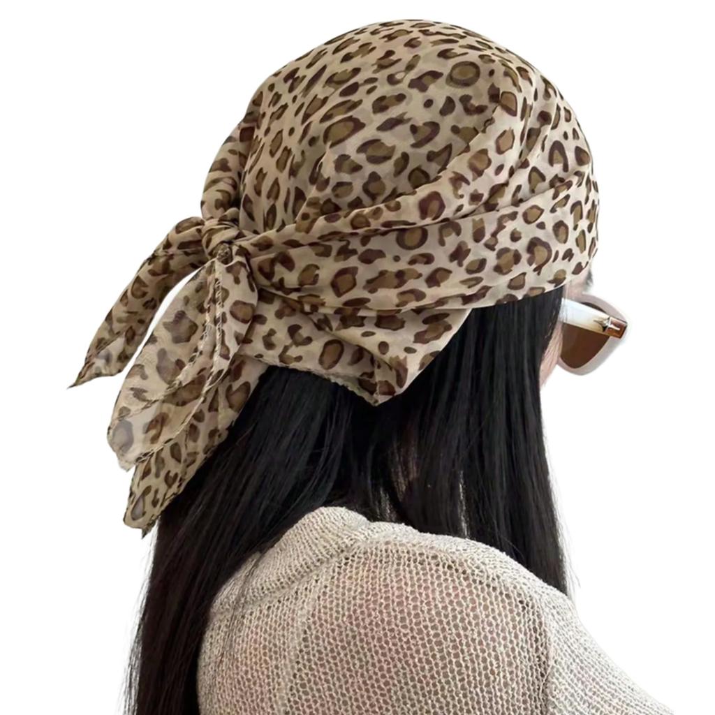 Retros Leopard Print Headscarf Fashionable Women Head Scarf Durability Scarf for Daily Wear