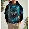 Fashion Animal Wolf 3D Print Men's Hoodies Top Autumn Fashion Casual Long Sleeved Pullover Oversized Sweatshirts Unisex Clothing