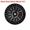 Black/White Date Week Wheel NH35 NH36 Movement Arabic Movement Dial Fits NH35 NH36 Automatic Movement Crown At 3.0 or 3.8 Oclock