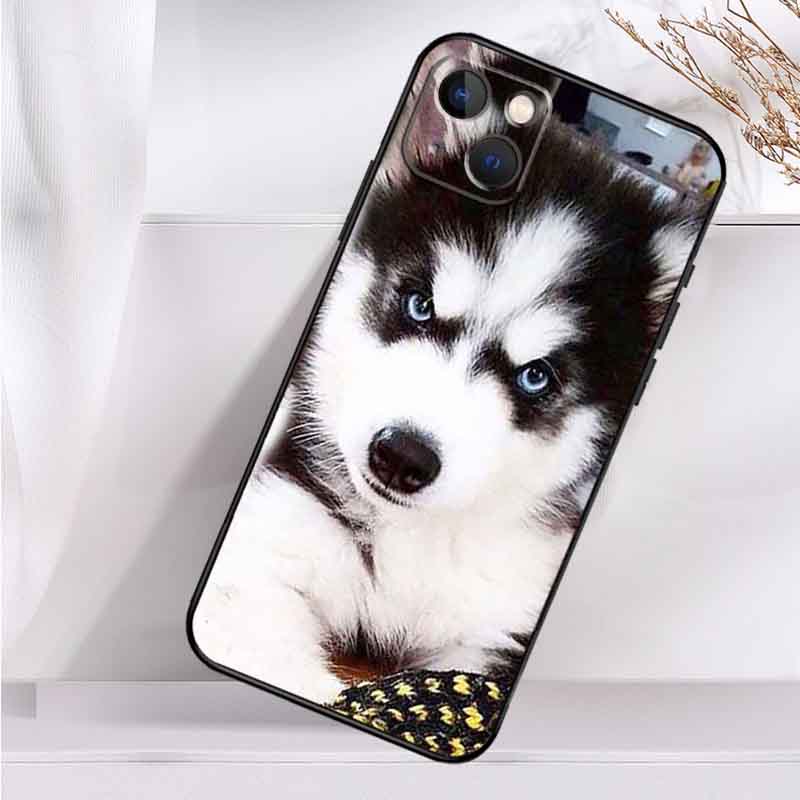 Animal Husky Puppy Case For iPhone 14 13 12 11 16 15 Pro Max Mini Cover X XR XS 8 7 14 16 15 Plus Accessories