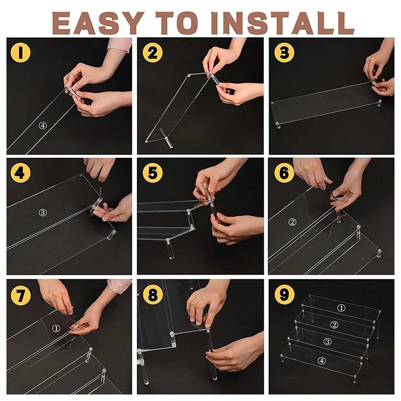 Прозрачный стенд, акриловые стойки, полка, стеллаж для хранения поп-фигурок, органайзер для косметических духов, держатель для лака для ногтей