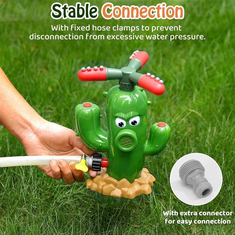 Cactus Sprinkler Outdoor Water Spray Toy Backyard Garden Water Toys Summer Yard Cartoon Splash Sprinkler Baby Bath Toy for Kids