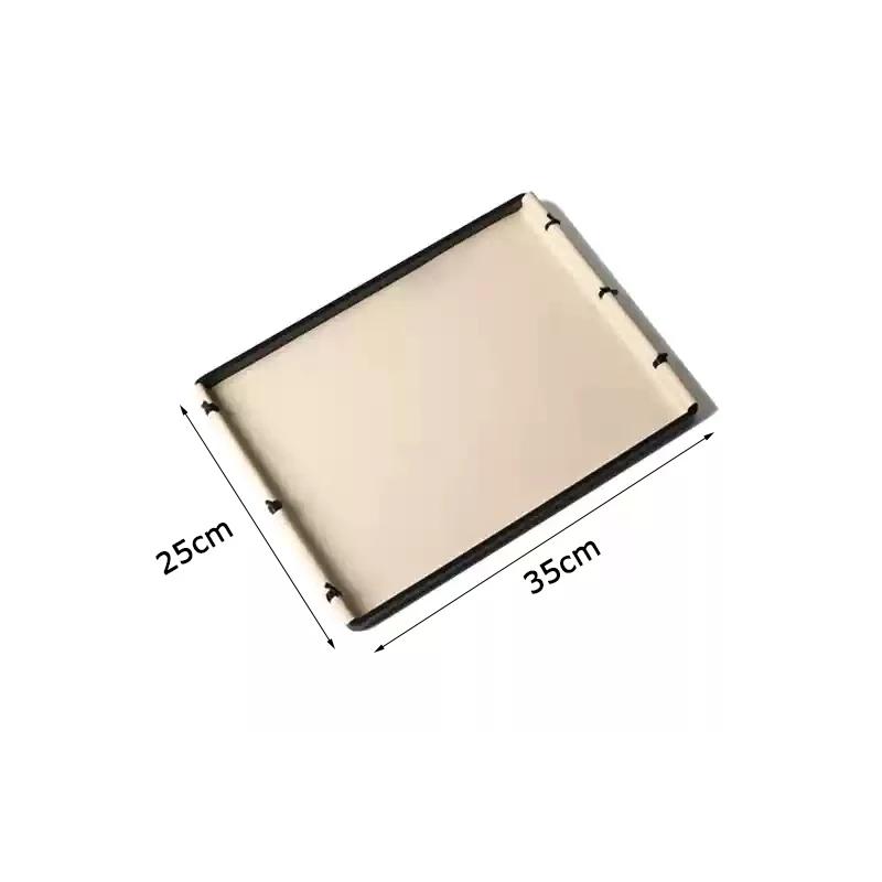 Роскошный прямоугольный кожаный поднос для хранения, поднос для ароматерапии с узлом ручной работы, украшение для дома, декор для стола в гостиной