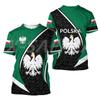 Poland National Emblem Printed 3D Men's T-Shirt O Neck Short Sleeve Fashion Cool Streetwear Plus Size Loose Shirt