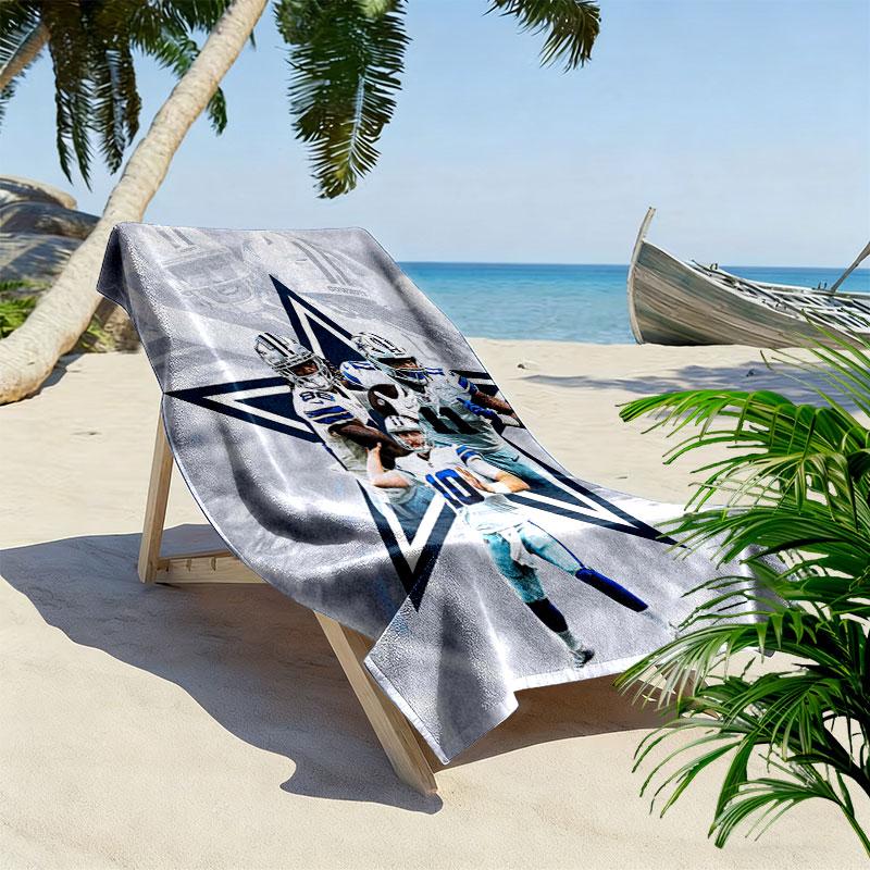 Dallas Cowboys Print Beach Towel, Large Soft Quick Dry Towel for Beach Camping Swimming