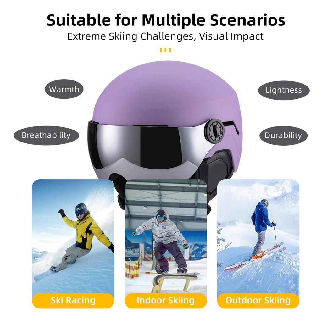 Snow Sport Helmet Ski Helmet Men Women Adult Bike Helmet Multi-Functional Snowboard Helmet for