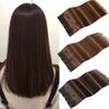 LISI Hair Women Natural Long Straight Hair Extension Wig 5 Clips In Hair Synthetic Hairpiece High Temperature Fiber Golden Brown Black