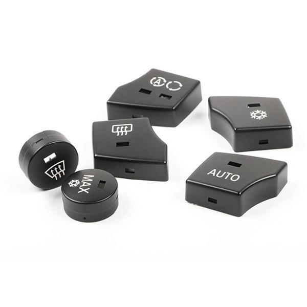 Black ABS 6-Key Car Dashboard Air Conditioning Button Cover Set