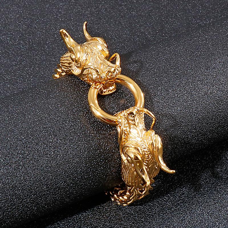 4 стиля, серебряный цвет, европейские и американские модные ювелирные изделия, мужской многослойный браслет, мужской браслет с властным двойным драконом, пряжка для крана