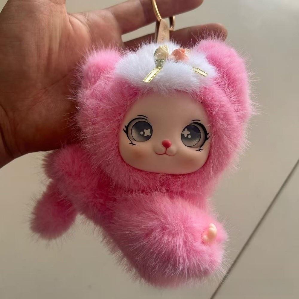 Hanging Decor Bear Plush Keychain Soft Fluffy Plush Doll Pendant Bag Charm Birthday Gift