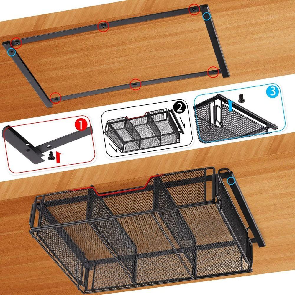 Выдвижной настольный органайзер большой вместимости, металлическая корзина для хранения, ящик под стол, классная комната