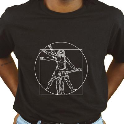 Унисекс приталенная футболка - Vitruvian Rock - Подарок музыканту, Отцу на День отца