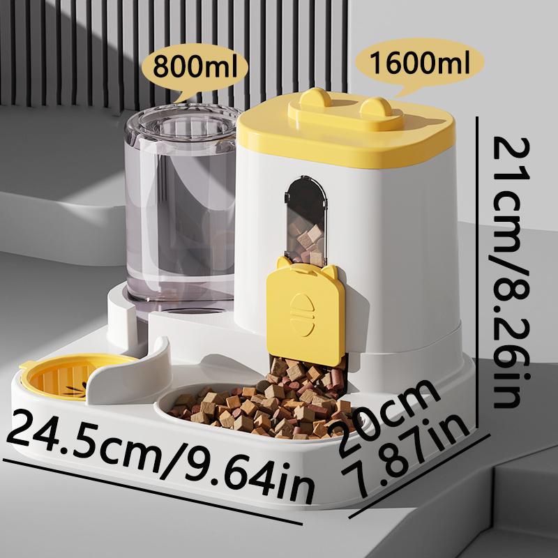 2 In 1 Automatic Pet Feeder Water Dispenser Set Gravity Dog Cat Food Water Bowl Large Capacity Auto Refill Feeding Drinking Stat