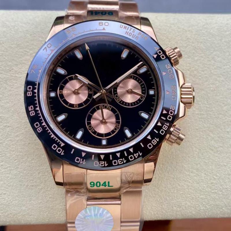 Мужские автоматические механические часы Rolex Daytona 40 мм, многофункциональные, с инкрустацией бриллиантами.