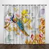 3D Luxury Home Decor Animal Peacock Gold Texture Curtains 2 Panel Living Room Bedroom Study Children's Room Decor
