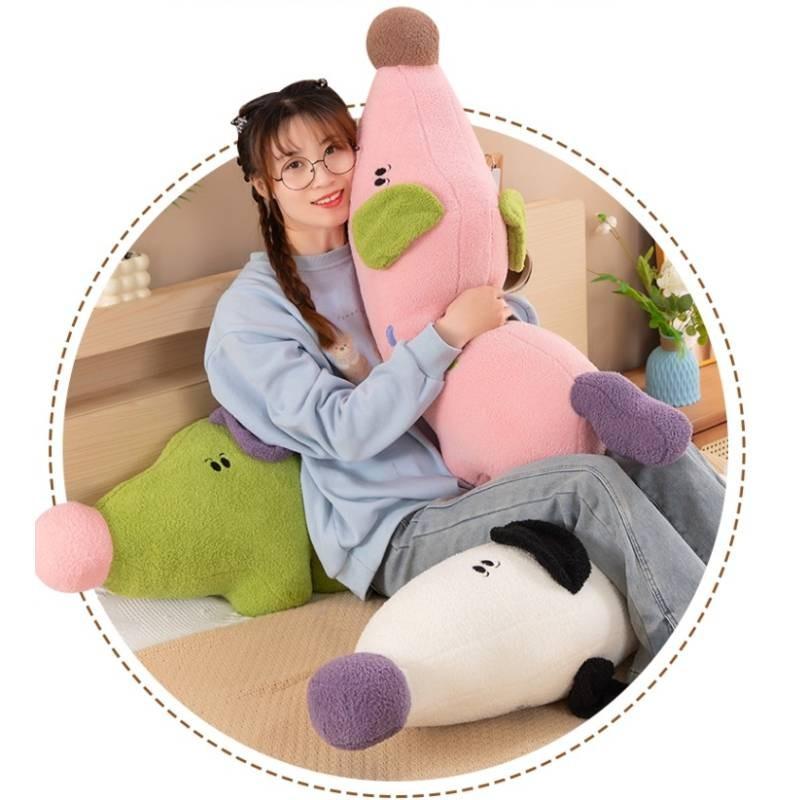 Plush Dog Colourful Toy Pillow Stuffed Animal Doll Back Cushions Gifts Kids