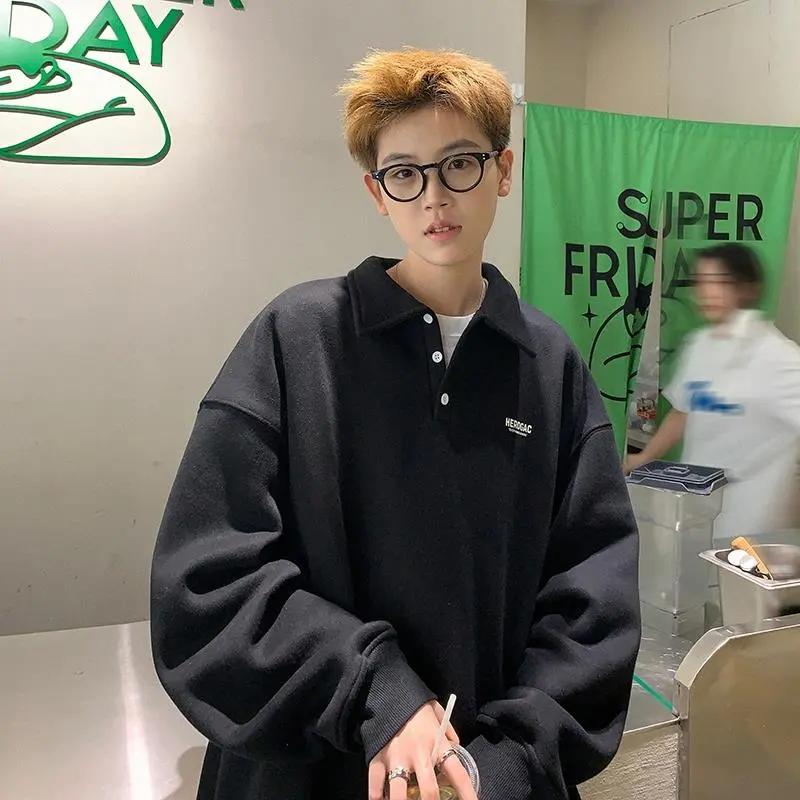 Зимний свитер плюс бархатная мужская теплая свободная куртка с воротником-стойкой и длинными рукавами без капюшона с лацканами