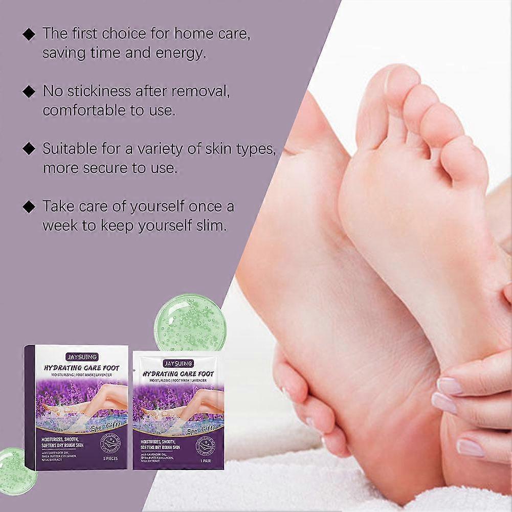 Jaysuing Lavender Exfoliating Foot Mask, Disposable Dry Cracked Foot Care Peel Mask for Hydrating & Rejuvenation