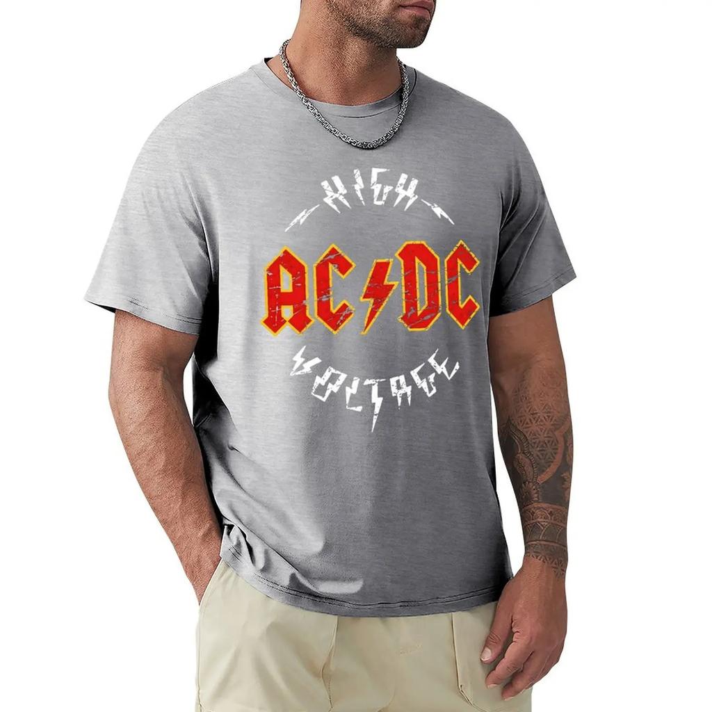 Футболка мужская и женская AC-DC Heavy Metal с музыкальным роком из чистого хлопка, модная футболка с коротким рукавом и круглым вырезом, футболки с графическим принтом
