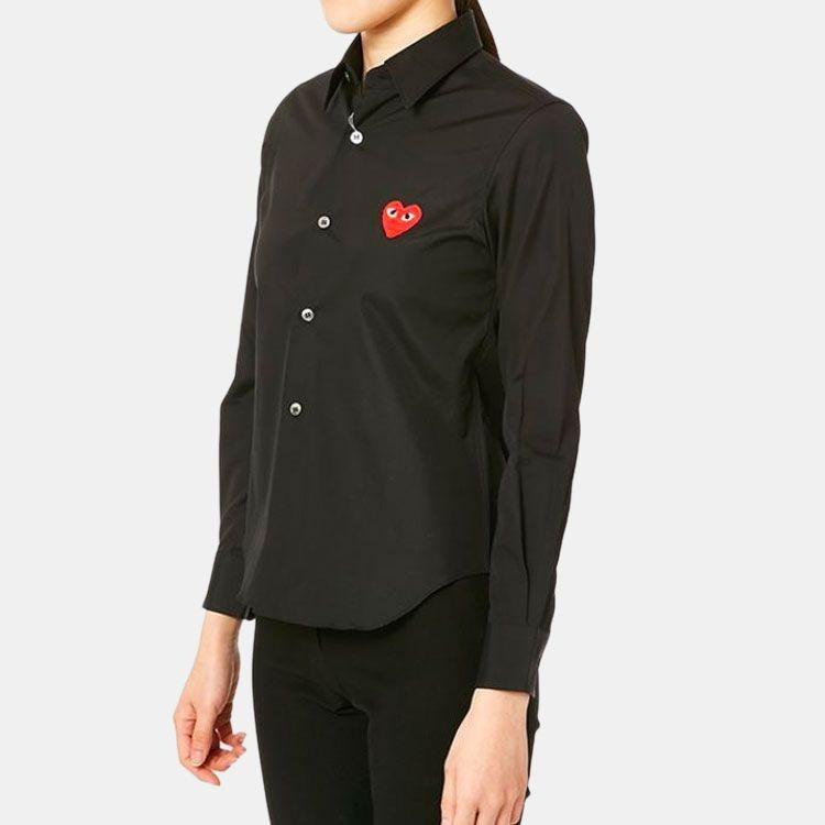 Comme des Garçons PLAY (WMNS) COMME des GARCONS PLAY L/S Shirt Red Emblem 'Black' Women's AZ-B001-051-1