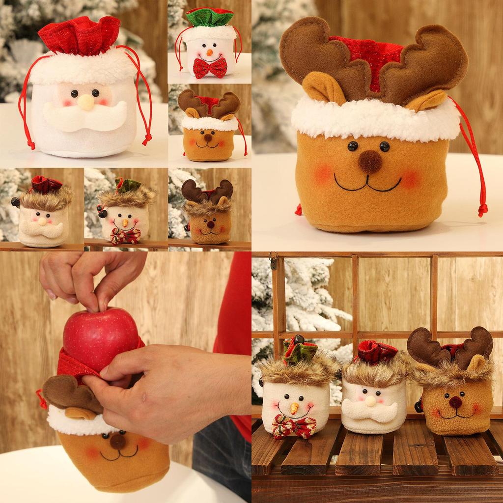 Adorable High Quality Christmas Kids Gift Candy Bags With Drawstring Closure Design