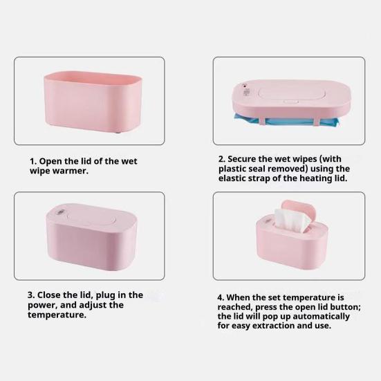 Подогреватель детских салфеток Портативный подогреватель влажных салфеток со светодиодным дисплеем Регулируемая салфетка