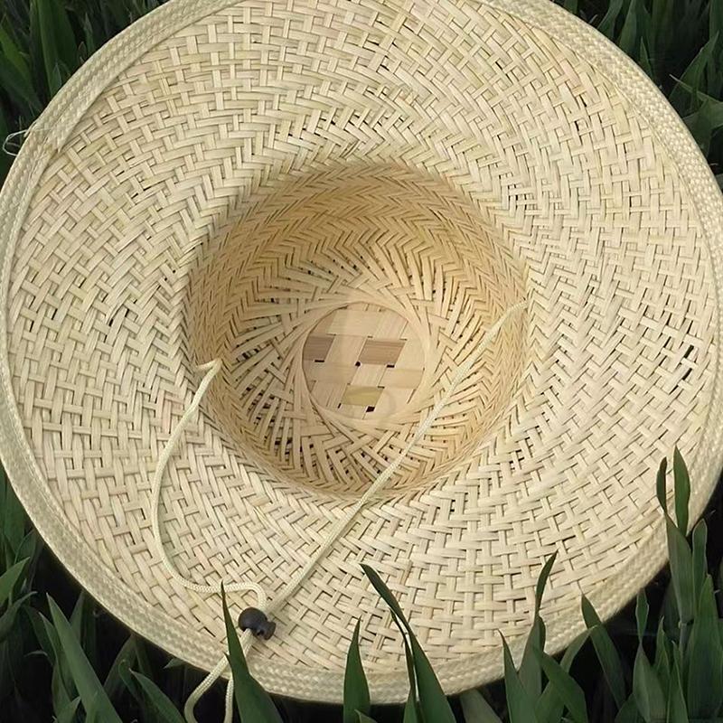 Bamboo Shade Hat Summer Shade Hat Farmers Work Sun Hat Outdoor Garden Shade Breathable Straw Hat