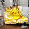 1pc Pikachu Electric Flannel Blanket, Soft Skin Friendly with Digital Printing, Various Sizes Available for Family, Friends, Birthday