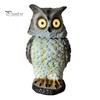Садовая статуэтка совы на солнечной батарее, статуэтка совы из смолы с подсвеченными глазами, уличная чучела совы на солнечной батарее с пружинной головой для крыльца, газона, патио, двора
