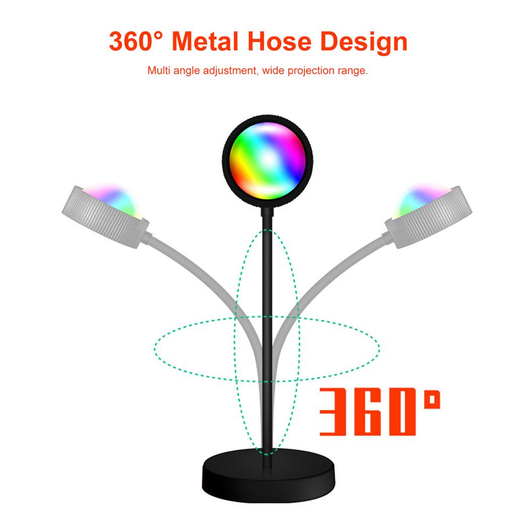 RGB лампа Sunset Atmосферы, регулируемая на 360 градусов проекционная лампа заката, USB романтические светодиоды, ночник