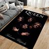 Area Rug, Queen Bohemian Rhapsody Band Members Black Portrait Print, Man Cave Decor, Non-Slip Mat
