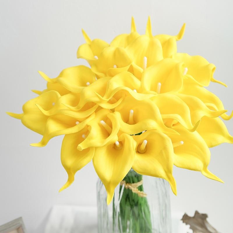 10 шт., настоящие сенсорные Каллы, искусственные цветы, букет Каллы для свадьбы, свадебный домашний цветок, украшение