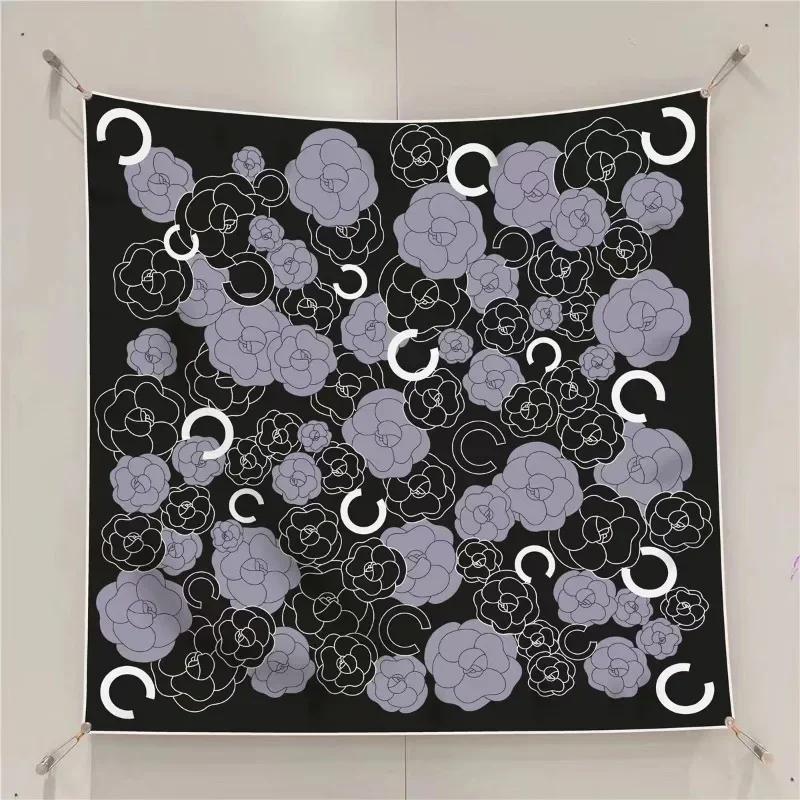 VREOVOR New 90cm × 90cm Large Square Scarf Handmade Desktop Printing Machine Right Angle Curled Edge Twill Silk Fashion Trends