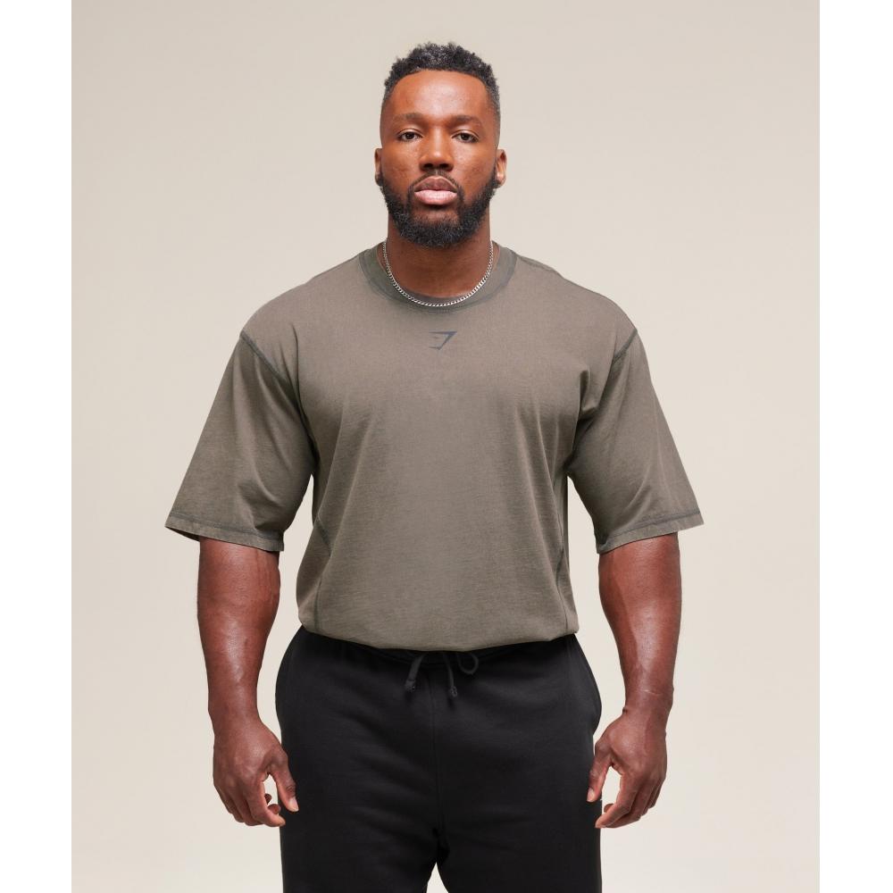 Gymshark Футболка HeriTage Washed, прочная, зеленая A4a9h Ec3q