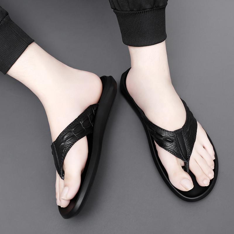 Модные мужские шлепанцы ручной работы, летняя обувь, мужские тапочки, кожаные мужские шлепанцы, плоские мужские сандалии, праздничные нескользящие новые мужские туфли