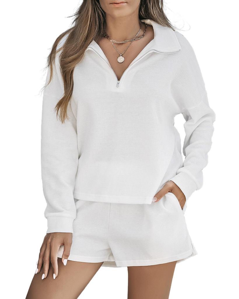 Azura Exchange Комплект из толстовки с застежкой-молнией и шорт с высокой талией