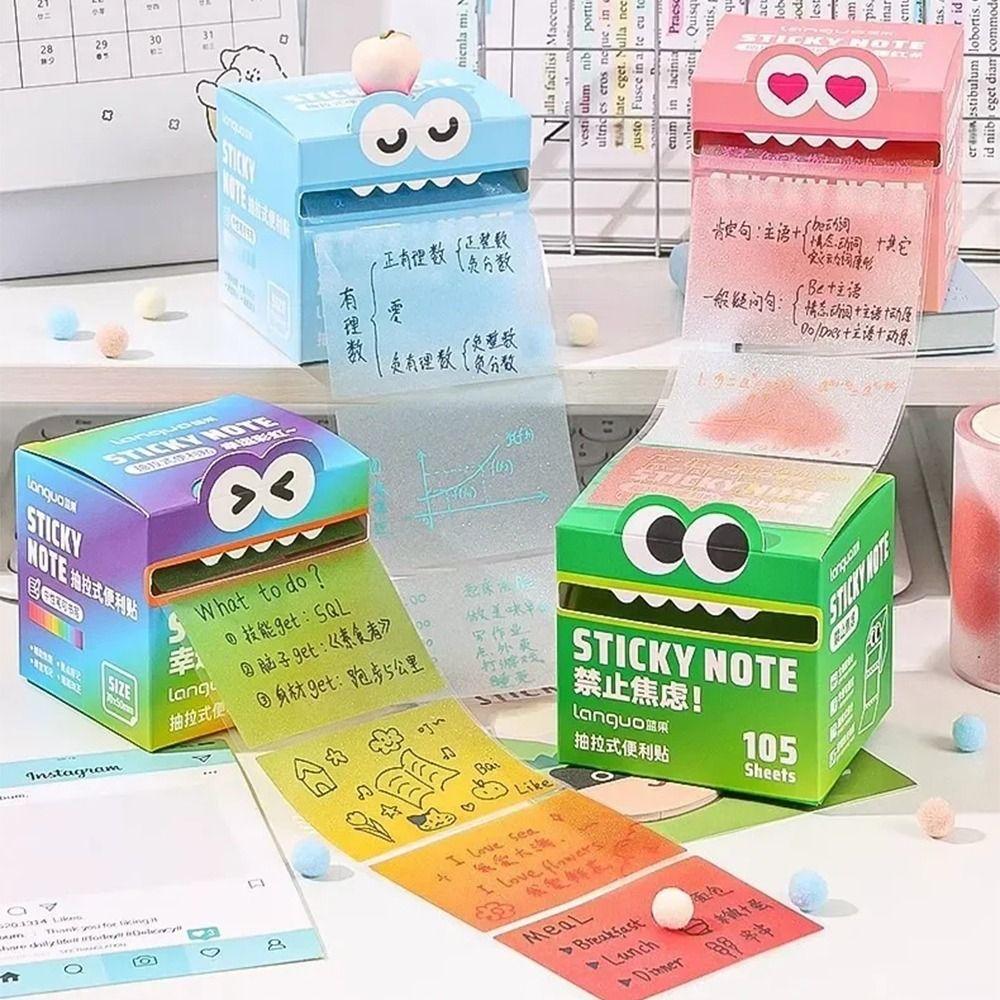 105 листов Kawaii Красочный блокнот для записей Креативный квадратный блокнот для записей Портативный выдвижной дневник с липкими записями